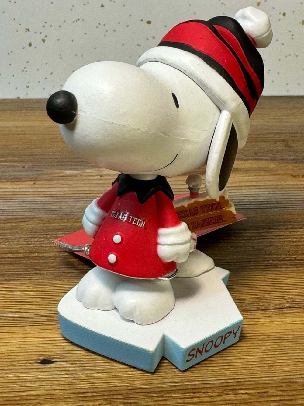 FOCO Texas Tech Red Raiders Snoopy Peanuts Holiday Bobblehead NWT